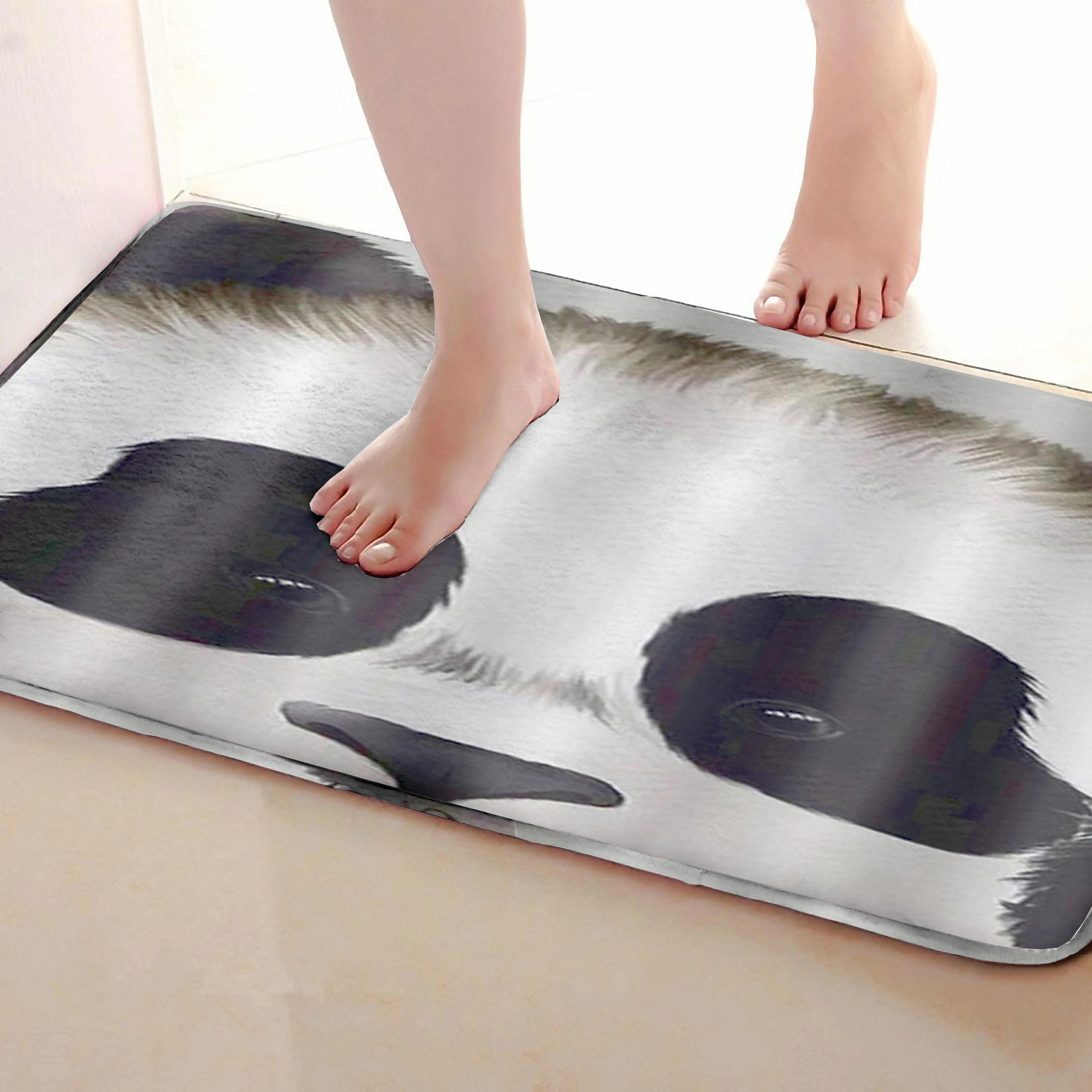 

Panda Style Bathroom Mat,Funny Anti Skid Bath Mat,Shower Curtains Accessories,Matching Your Shower Curtain