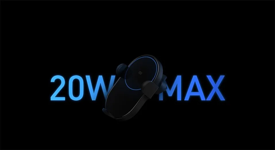 4.Original Xiaomi Wireless Car Charger 20W Max Electric Auto Pinch 2.5D Glass Ring Lit Newest Charging for Xiaomi Mi Smartphone