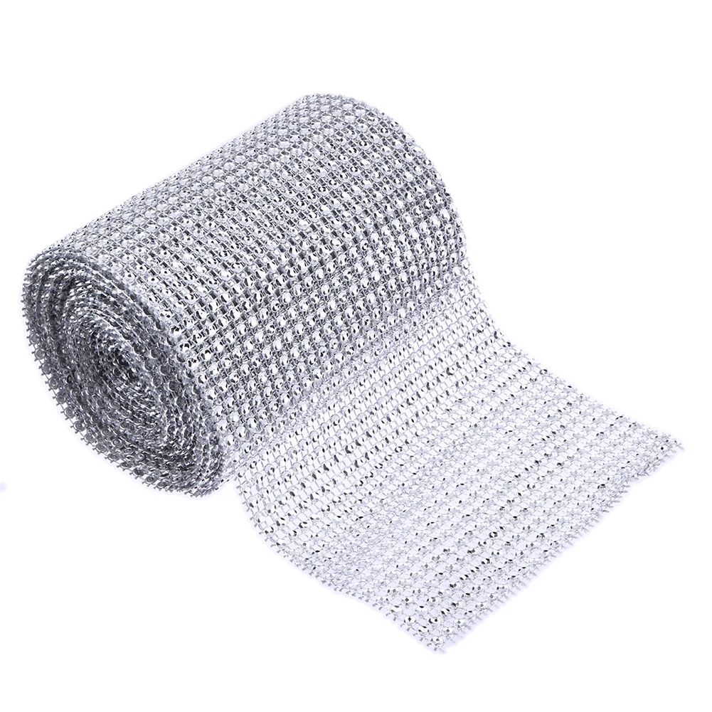 

24 Rolls 5 Yard Diamond Mesh Ribbon Rhinestones for DIY Candle Holders Vases Party Wedding Decoration