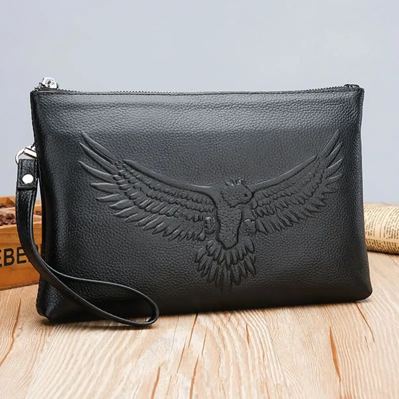 

Wholesale new men leather leisure take baotou layer cowhide envelope bag multi-function hand caught a undertakes