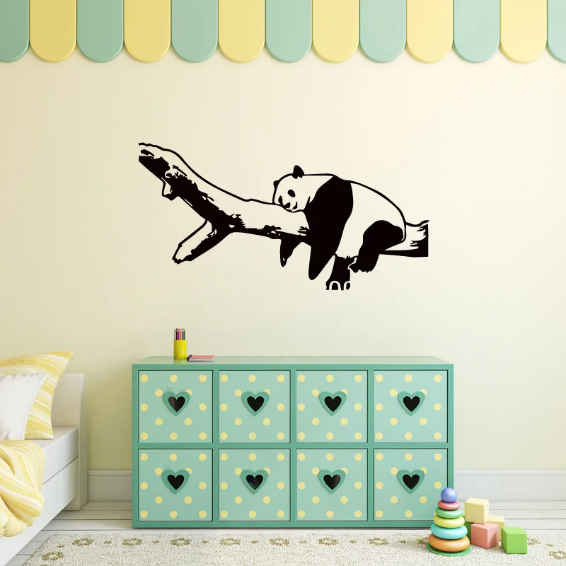 Sleeping Pandas Bedroom Wall Sticker For Kids Room Vinyl Wall Decals
