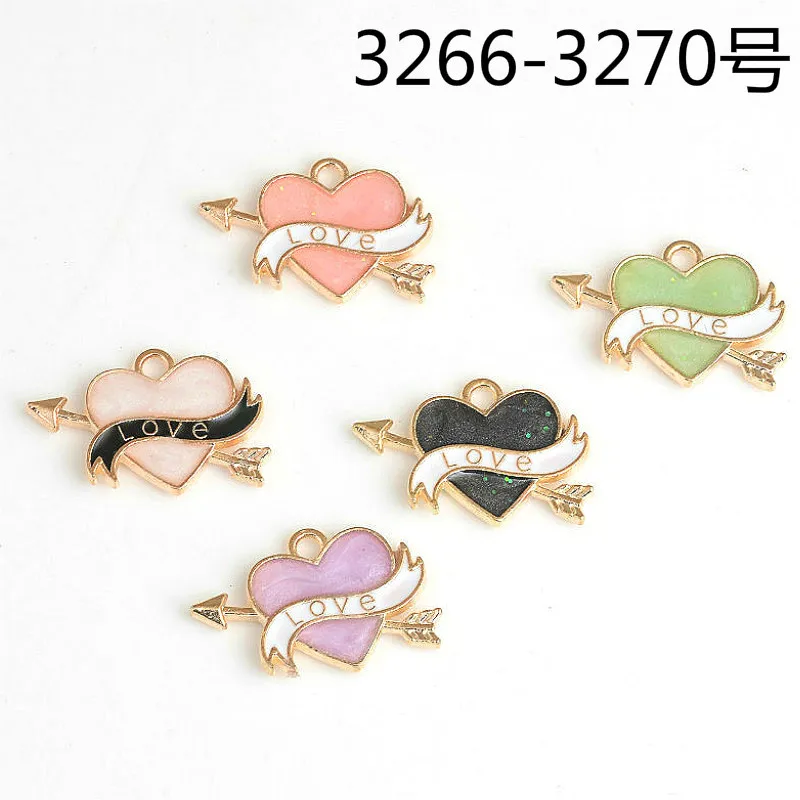 

10pc fashion personality earth zinc alloy love heart arrow charms, metal dangle earrings pendant drop DIY jewelry making finings