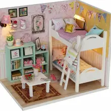 Кукольный дом Миниатюрный DIY кукольный домик с деревянная мебель для дома, игрушки для детей, подарок на день рождения M020