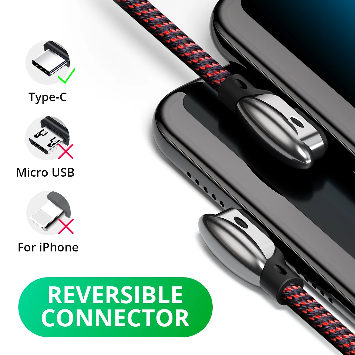 USB кабель FONKEN 3 А 90 градусов под управлением Android|Кабели для мобильных телефонов| |