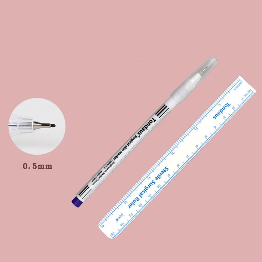 

Disposable Sterilized Package With Ruler Medical Surgery Permanent Makeup Body Tattoo Piercing Scribe Skin Marker Pen