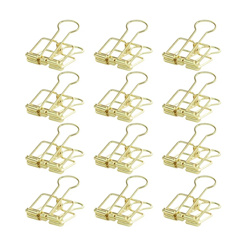 12 pcs Small Metal Reusable Wire Paper Binder Clipsin Clips from