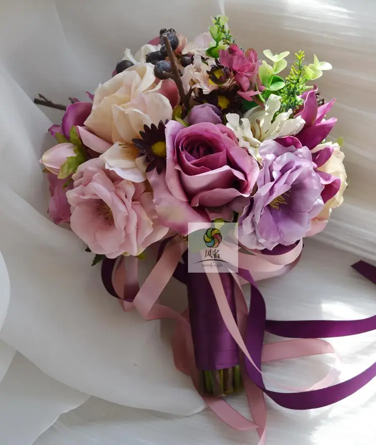 

Handmade New Wedding Bride Holding Flower Bridal Bouquet Flower High Quality Artificial Flowers Wedding Supplies Home Decoration