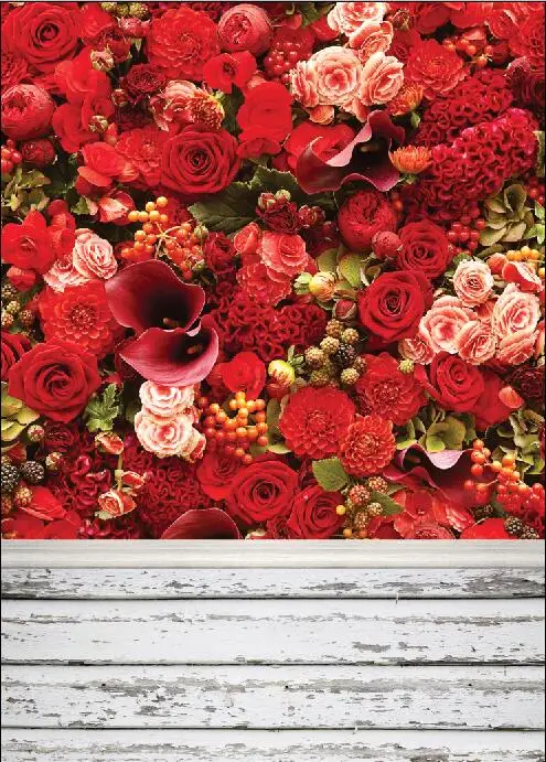 

SHENGYONGBAO Vinyl Custom Photography Backdrops Prop Valentine day rose floor theme Photo Studio Background SYO-40