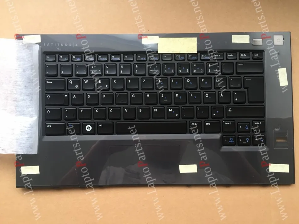

New GR Germany Backlit Keyboard For DELL Latitude Z600 Black With Bezel Pamrest Cover Laptop Keyboard