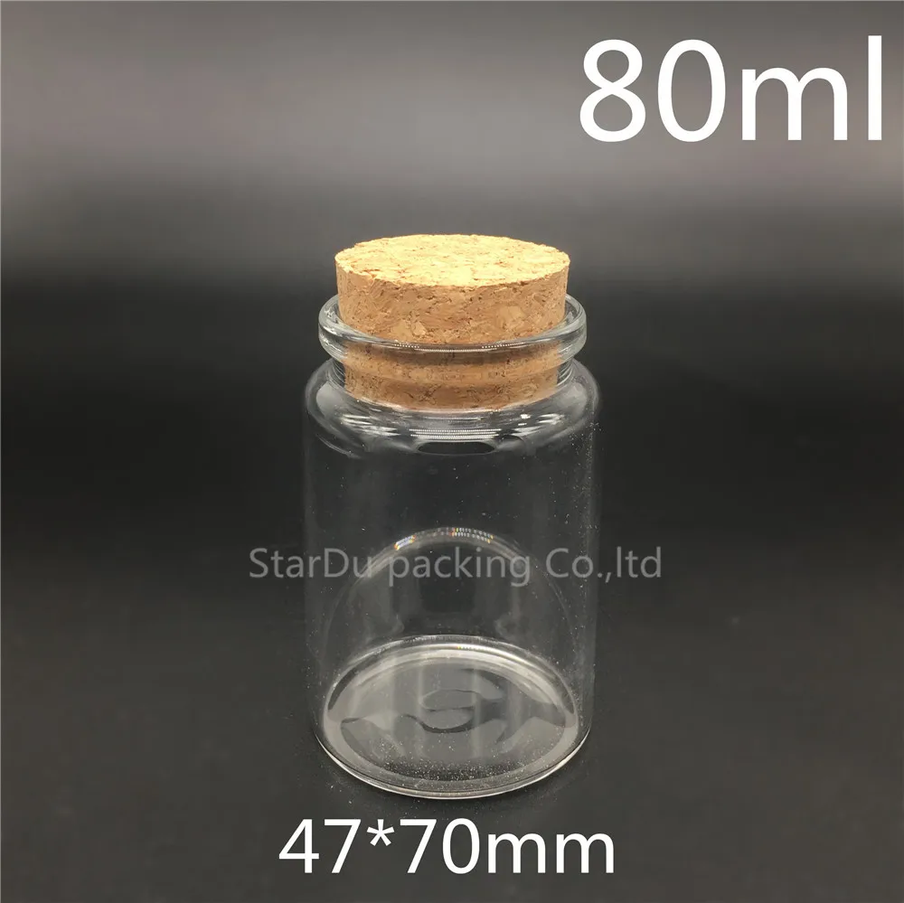 

12pcs/lot 80ml Glass Bottle Sealed bottles, 80cc Cork Bottle Container Of High Quality Cork Jar