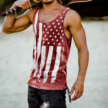 

Hot Men Fashion Casual Tank Top men Printed Tee Gym Sport Sleeveless Fitness Clothing Bodybuilding Stringer Tank Top Muscle Vest