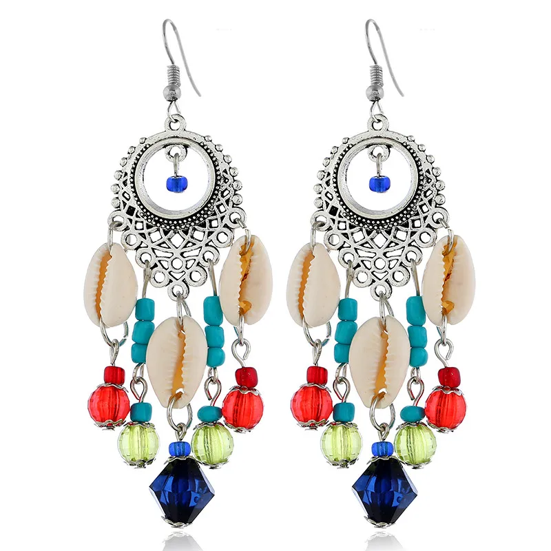 

FLDZ 2019 New Shell Tassel Drop Earring For Women Silver Crystal decoration Earrings Modern Fashion Jewelry Party Accessories