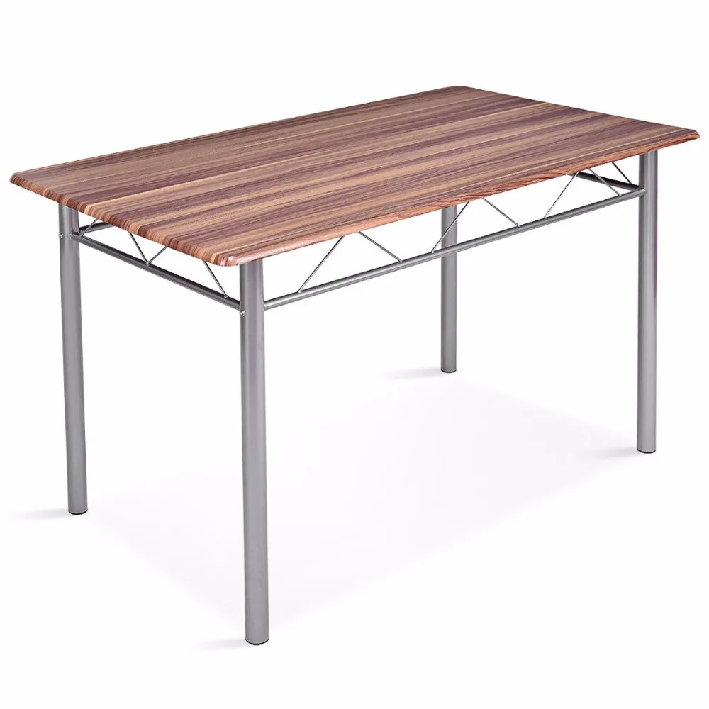 Giantex 5 Piece Dining Set Wood Metal Table and 4 Chairs Kitchen Modern Furniture New Home Furniture HW56194