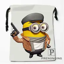 Пользовательские Миньоны Drawstring пакеты, печать для хранения мода путешествия мини-сумка Плавание Пеший Туризм игрушки мешок Размеры 18x22 см#171203@ 1-02