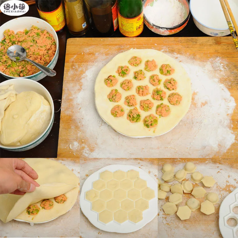 

2017 New Dumpling Maker Kitchen Dough Press Ravioli DIY 19 Holes Dumplings Maker Mold Pastry Tools