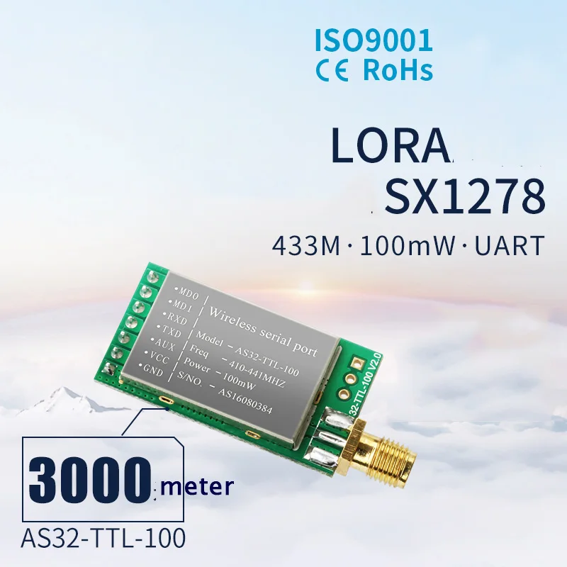 Sx1278/sx1276 Беспроводной модуля 433 мГц последовательный порт WI-FI модуль