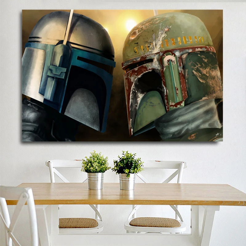 Movie Art Jango Fett Vs Boba Fett Canvas Painting Prints Bedroom Home Decoration Modern Wall Art Painting Posters Salon Pictures Painting Calligraphy Aliexpress