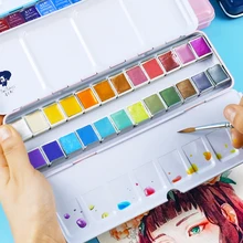 Rubens Master твердая Акварельная непрозрачность для начинающих профессиональная живопись Палитра Портативный жемчужный комплект, принадлежности для живописи