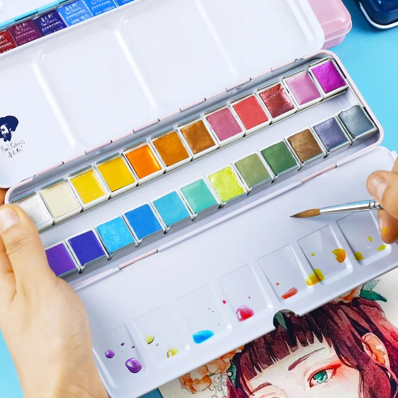 

Rubens Master Solid Watercolor Opacity Student Beginner Professional Painting Palette Portable Pearl Set Art Supplies