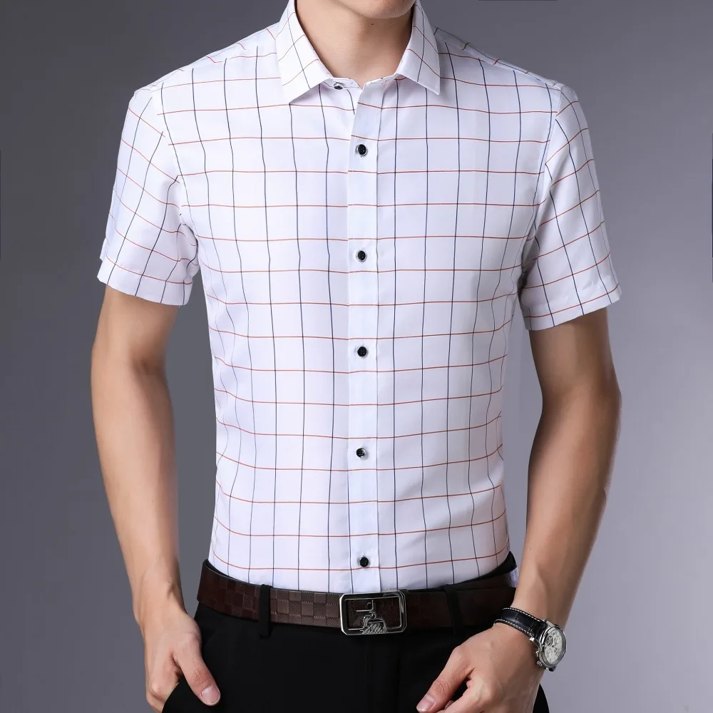 JZ CHIEF мужские рубашки slim fit Мужские рубашки в полоску с коротким рукавом летние деловые повседневные рубашки для отдыха camisa masculina