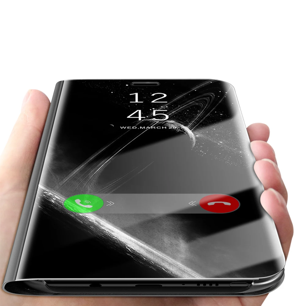 For Samsung Galaxy S9 Plus Case Flip Cover Mirror Stand Original Smart Chip Clear View For