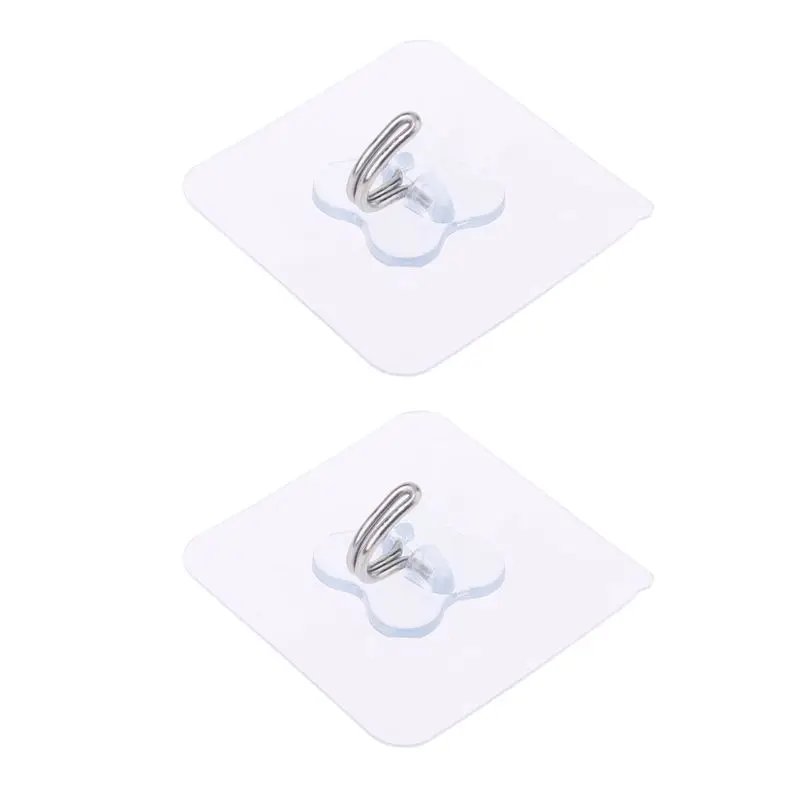 

2pcs Self Adhesive Wall Hangers Towel Picture Photo Frame Handbag Power Strip Holder Hooks Hanging Bathroom Kitchen Accessories
