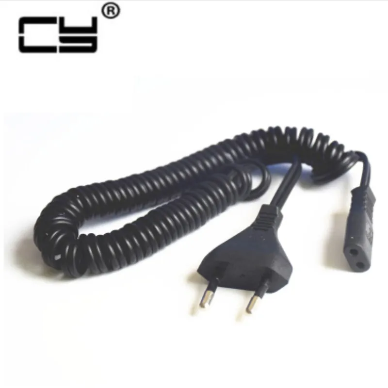 

EU Power cable cord Figure 8 C7 to Euro Eu European 2 pin AC Plug EU Spring Strech Power cable for cameras printers notebook 2m