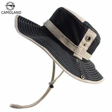 Хлопок Панама на лето и весну для Для мужчин Для женщин Рыбалка Boonie Hat УФ Защита от Солнца шляпа Открытый Кепки Большой широкими полями safari