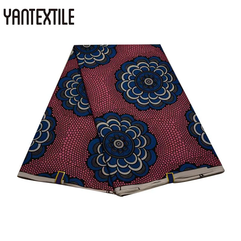 

YANTEXTILE New Fashion African Fabric Wax Print Ankara Wax Nigerian Print Fabric 6 Yards 100% Polyester Veritable Real Wax Print