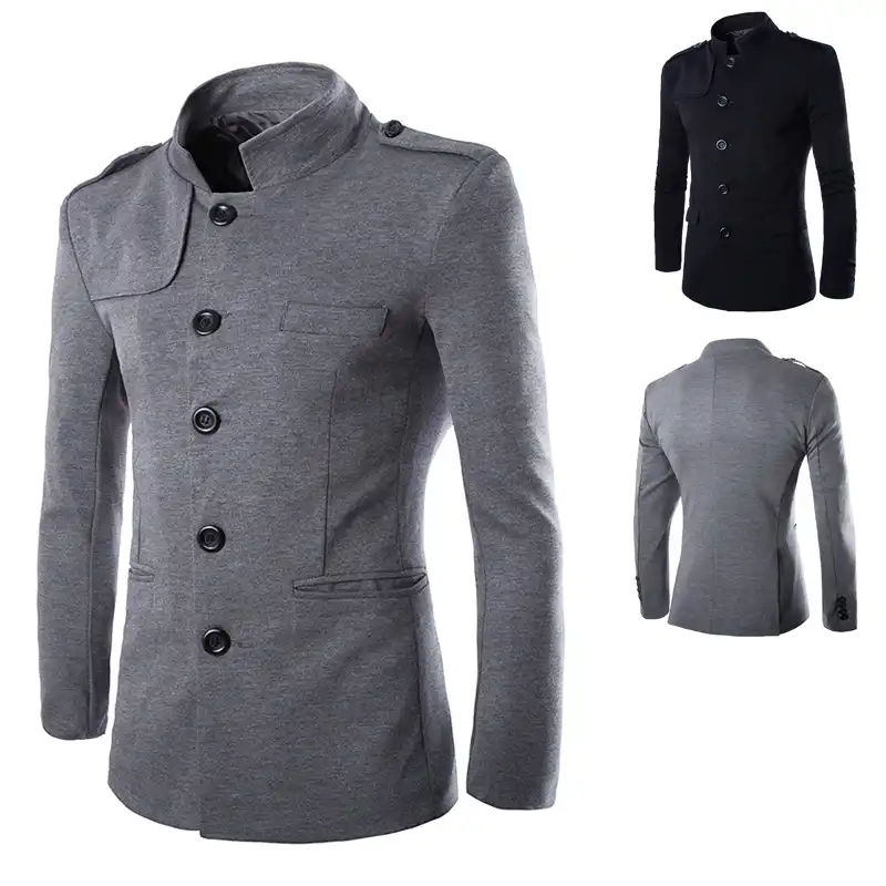 mandarin collar long jacket