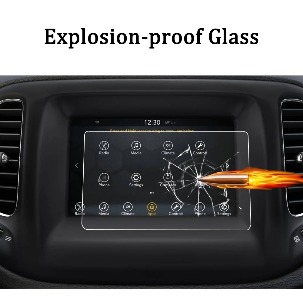 

7 Inch Navigation Screen Protector For Jeep Grand Cherokee Compass 2018 2019 Jeep Cherokee 2019 Car Interior Tempered Glass Film
