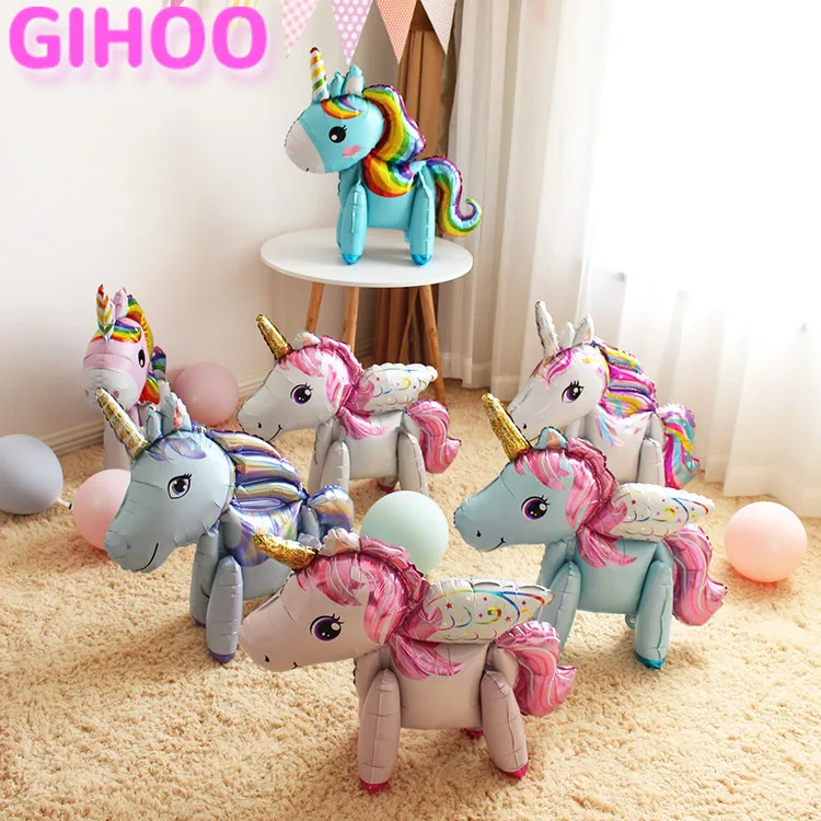

1PC New 3D Cute Rainbow Unicorn Foil Balloons 6 Styles Birthday Party Decorations Wedding Children's Day Baby Shower Decorations