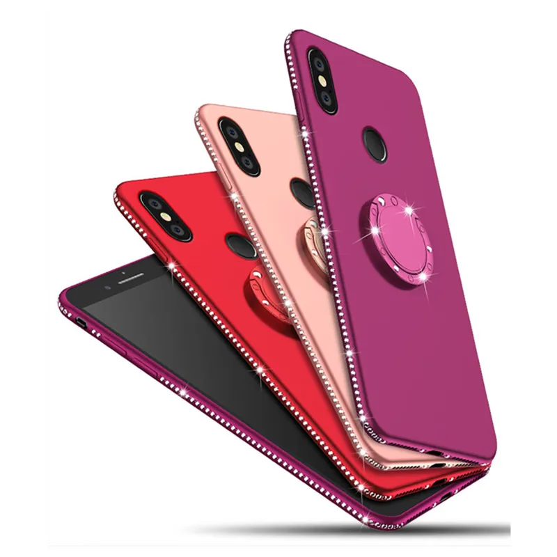Ультратонкий матовый чехол со стразами для Xiaomi Mi 8 Lite 8se A1 A2 MAX3 Redmi 6 Pro 6A Note 4X 5 мягкий