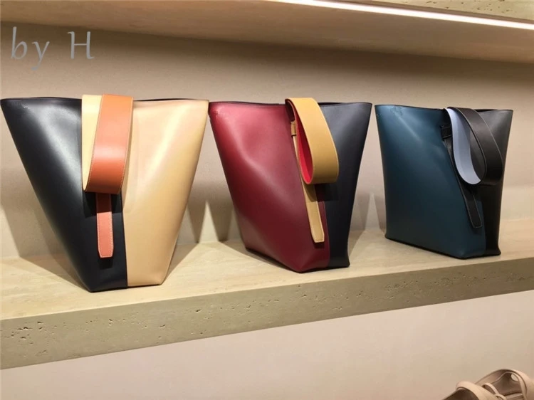 

by H 2019 new genuine leather TopHandle Bags fashion panelled Ladies Big Tote Women's Handbags Shopping Bag bolsa feminina