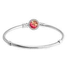 Аутентичные ювелирные изделия из стерлингового серебра 925 пробы сияющее сердце застежка Браслеты