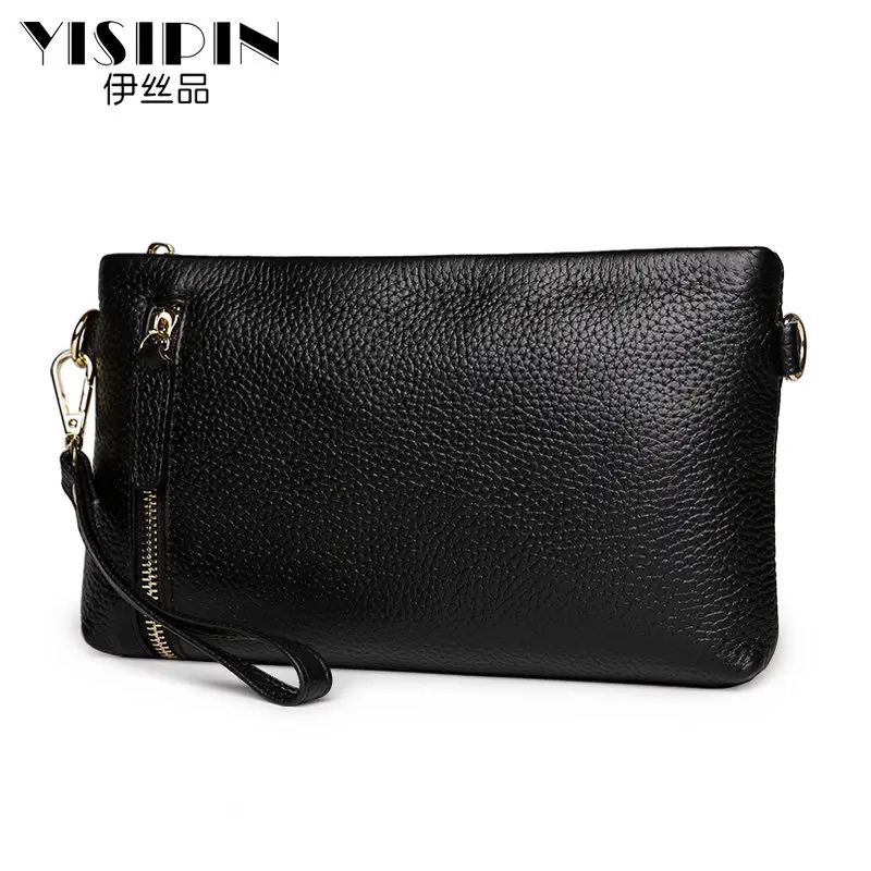 

YISIPIN Female First layer cowhid Clutch Totes Women Shoulder bag Leather Messenger Bags fashion lady Satchel bag Handbags