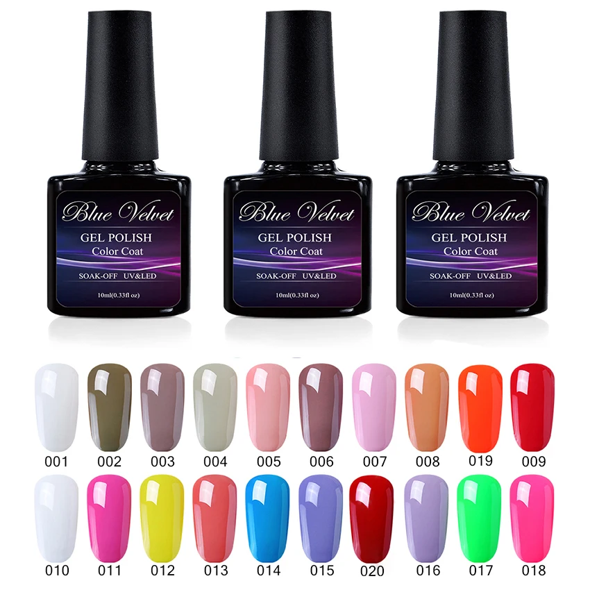 1Pcs Blue Velvet 10ml Nail Gel for Full Set Gel Manicure Colorful