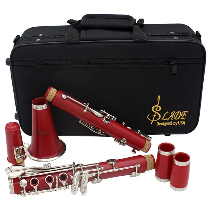 Slade Clarinet 17 Key Falling TuneB clarinette Soprano Binocular Clarinet Set Exquisite Cloth Case Reeds Woodwind Instruments