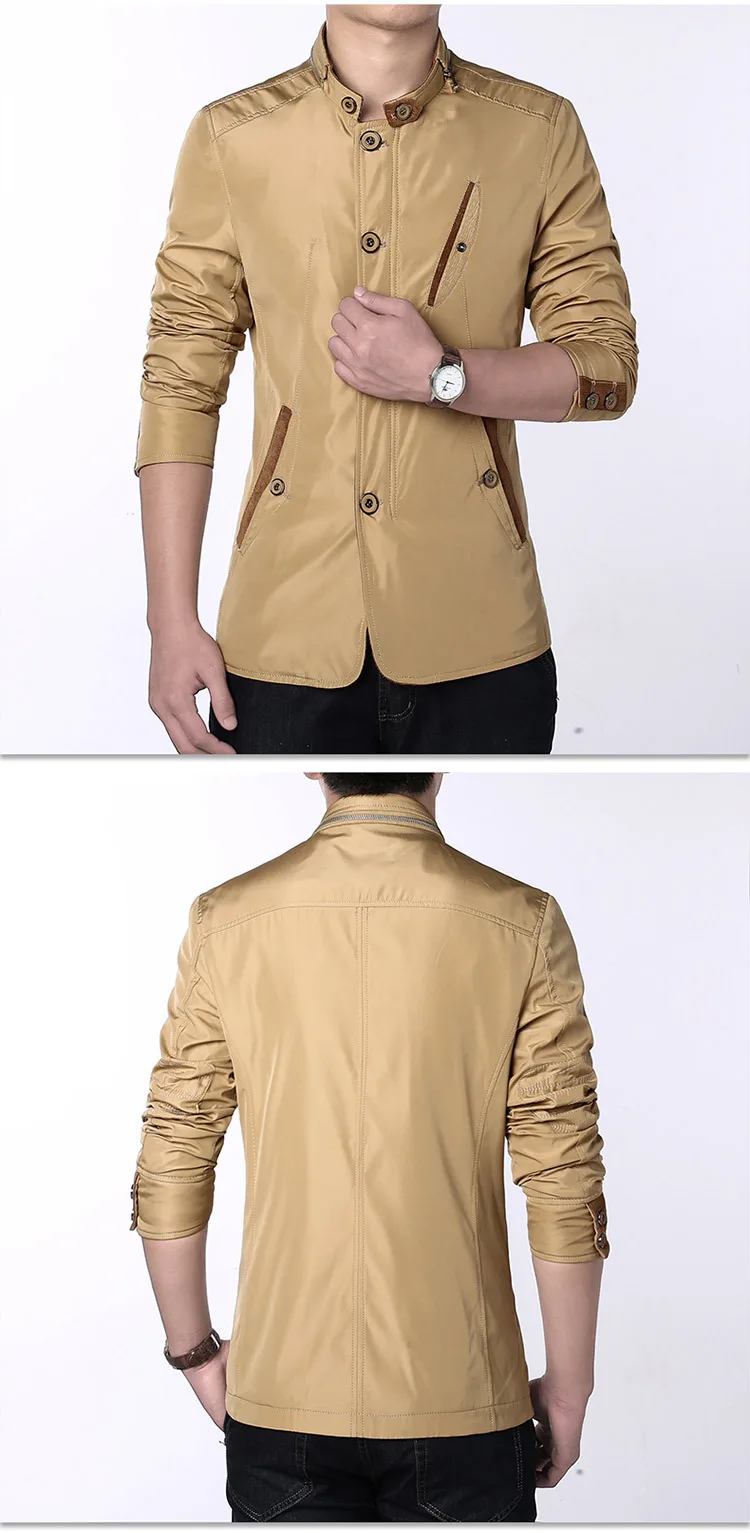 Брендовая мужская куртка со стоячим воротником, весенне-осенняя дизайнерская Модная приталенная куртка тонкого размера плюс, повседневная мужская верхняя одежда 4XL AF9801