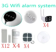 3G WIFI Alarm System Wireless Home Security Alarm System Support IOS Android APP remote control sensor with outdoor 720P camera