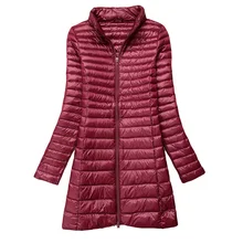 Зимняя куртка на 90% белом утином пуху Женская Весенняя ультра легкая пуховая куртка со стоячим воротником Женская куртка тонкое пальто парки YP0873