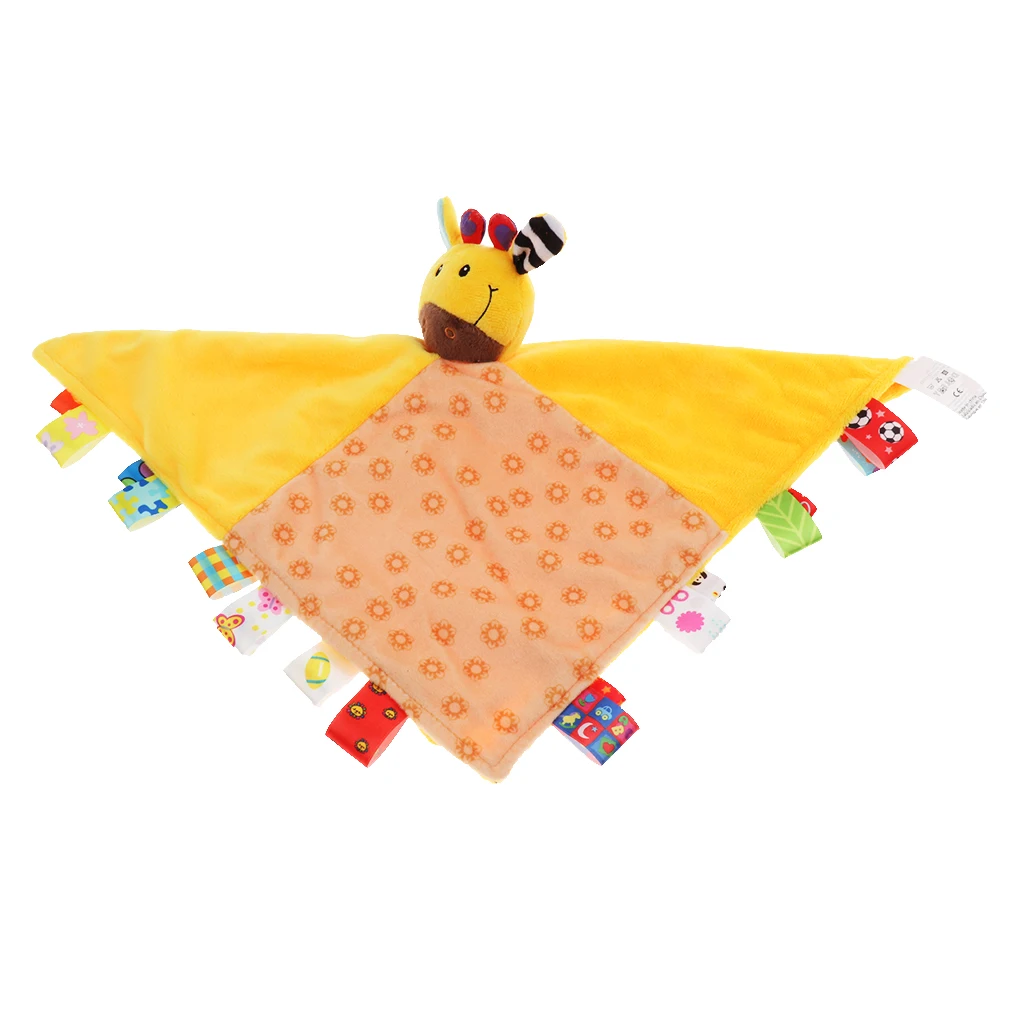 Baby Kids Children Toddler Animal Blanket Soft Plush Teething Security Tag Blankets 32x32cm