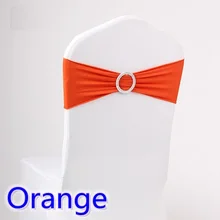 Оранжевый цвет свадебный стул створки повязка из спандекса с алмазной пряжкой для чехлы на стулья из лайкры галстук-бабочка спандекс лента на продажу