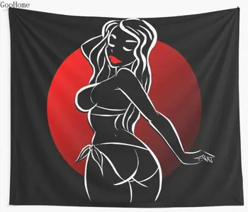 

PIN UP Girl Wall Tapestry Cover Beach Towel Throw Blanket Picnic Yoga Mat Home Decoration