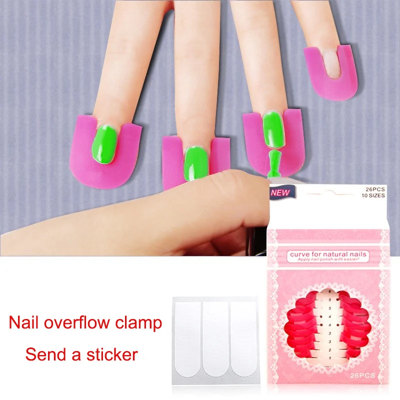 

26 Pcs Nail Form Gel Model Clip Manicure Nail Art Spill-proof Finger Cover DIY Tools 88