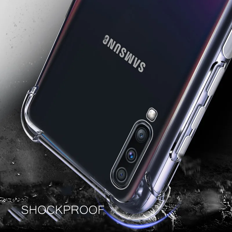 For Galaxy A50 A30 A70 Anti-shock Soft Clear silicone TPU cover Case For Samsung Galaxy A60 phone case transparent cover