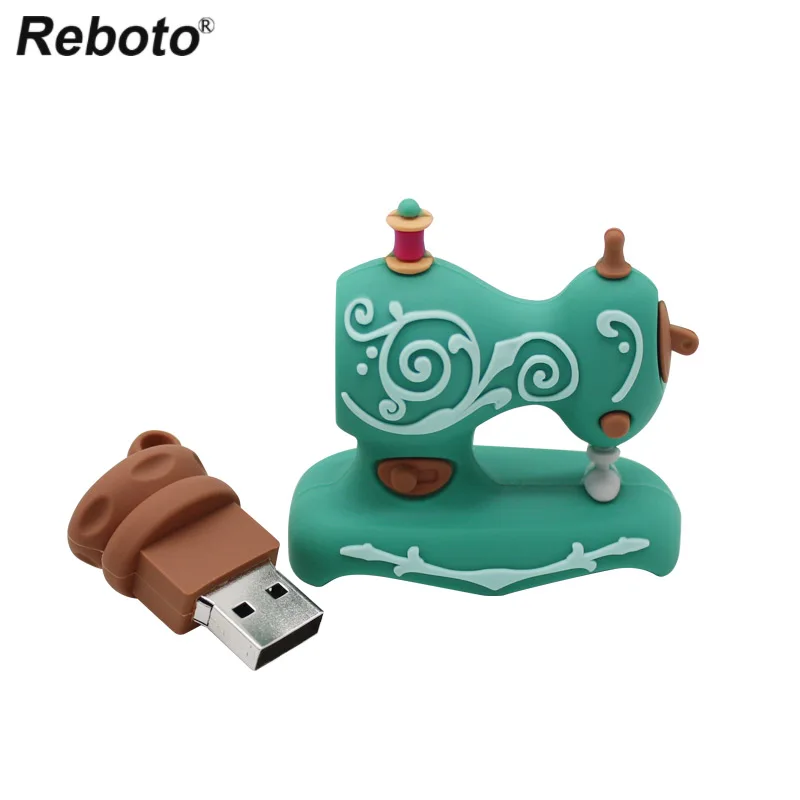 USB флеш-накопитель Reboto для швейной машины, 32 ГБ, 16 ГБ, USB 2,0, милый мультфильм, 64 ГБ, флеш-накопитель, 8 ГБ, 4 Гб, мини-флешка, карта памяти