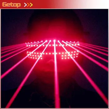 

New Red Laser + red LED light Glasses Hot Dance Party Supplies Decoration 532nm 80mw LED laser glasses Stage Perform Props