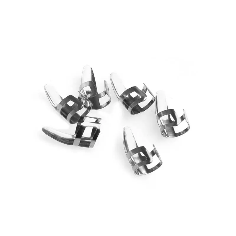 

6 Pcs Stainless Steel Metal Finger Pick Plectrums Thumb Picks For Guitar
