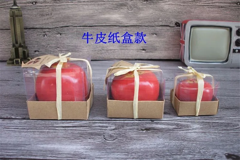 1 шт. Рождество красный для яблока форма фрукты Ароматизированная свеча украшение дома приветственный подарок вечерние поставки